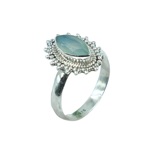 Anillo de Aguamarina, Anillo de Plata de Ley 925, Anillo Chapado en Oro Amarillo y Rosa, Anillos de Compromiso y Boda Hechos a Mano para Mujer, Novia - Product Image 1