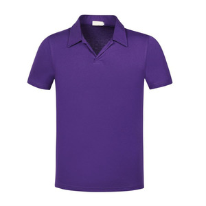 T-shirt d'été personnalisé pour homme à manches courtes, couleur unie, col rabattu, en coton tricoté, séchage rapide, vente en gros - Product Image 5