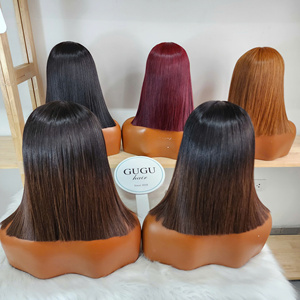 Wholesale Vietnamese Human Hair Combo <b>Bob</b> <b>Wig</b> 10" 5x5 Closure 180% 200% Density Double Drawn Transparent Lace - Product Image 1