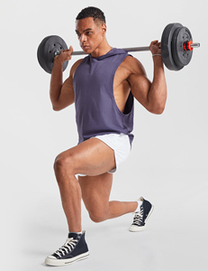 Sudadera con capucha sin mangas para hombre, de invierno, para gimnasio, atlética, 100% algodón, forro polar, con estampado digital. - Product Image 4