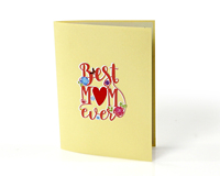 Vente en gros de carte pop-up 3D personnalisée pour la fête des mères avec la meilleure maman de tous les temps pour boutique de cadeaux ou ODM/ OEM