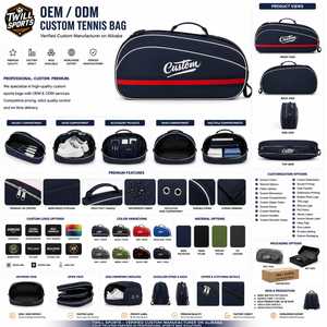 Custom <b>Navy</b> Blue Luxury Sport Duffle <b>Bag</b> with Red Stripe Zipper Closure Waterproof Large Capacity Durable Canvas Material - Product Image 4