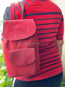 Real Handmade Suede Leather Stylish Backpack <b>Rucksack</b> Bag Unisex - Product Image 5