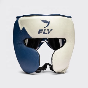 FLY Green White Open Face Adjustable Sparring <b>Training</b> Real Leather Boxing Kit Muay Thai Protection Boxing Headgear - Product Image 5