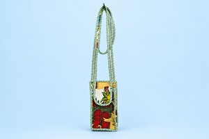 Bolso Bandolera Retro con Cuentas, Estampado Figurativo Multicolor, 3 Cierres de Cremallera Hechos a Mano, Estilo Simple, para Uso Diario, Porta Dispositivos Digitales - Product Image 1