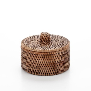 Cesta de Almacenamiento Tejida de Ratán, Estilo Vintage, Ecológica y Hecha a Mano, para Uso en la Cocina, Capacidad de 501 ml, Dimensiones de 50x40x30 cm - Product Image 1