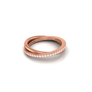 Bague en argent massif courbée Jubilant, plaquée or, micro-pavée, pour fiançailles, avec caractéristique distinctive, un ajout splendide - Product Image 5