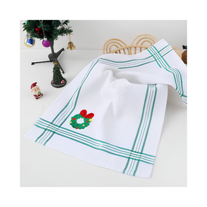 Nouvelle serviette de cuisine en coton imprimée personnalisable, motif floral bleu, torchon décoratif, textile de maison, fournisseur en gros OEM ODM - Product Image 5