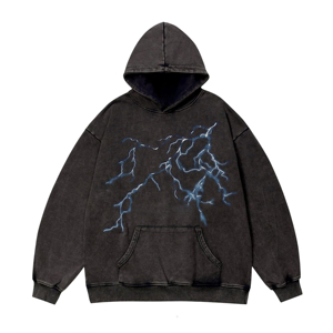 Sweat à capuche oversize pour homme Hip Hop Streetwear 100% fibre de bambou épaisse, grande taille, pull brodé imprimé style urbain - Product Image 2