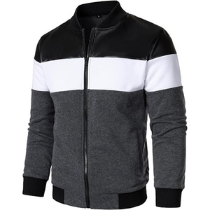 <b>Men's</b> Faux <b>Suede</b> Bomber <b>Jacket</b> Autumn Casual Zip Up Stand Collar Pilot Coat Polyester Baseball <b>Jacket</b> For Outdoor Daily Wear - Product Image 1