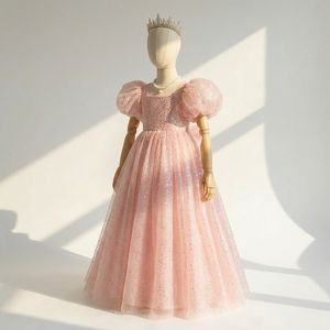 ชุดเดรสเจ้าหญิงสีชมพูสดใส แขนพอง ประดับประกายวิบวับ สำหรับเด็กผู้หญิง งานเลี้ยงอีสเตอร์ระดับไฮเอนด์ และชุดราตรีสำหรับโอกาสพิเศษ - Product Image 3