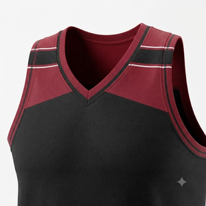 Custom Black Maroon Basketball Jersey Set Sleeveless <b>Athletic</b> Team Uniform Breathable Men Sportswear Wholesale High Performance - Product Image 4