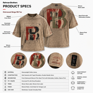 T-shirt homme surdimensionné en coton 260 GSM, coupe ample, effet délavé, avec impression graphique, style streetwear, Rehman Brothers Custom OEM. - Product Image 5