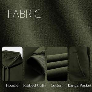 Sudadera con Capucha para Hombre, Nuevo Diseño, 100% Algodón, Forrada, Manga Larga, Cuello Caído, Color Sólido, Cómoda, Tallas Grandes, Personalizable - Product Image 6