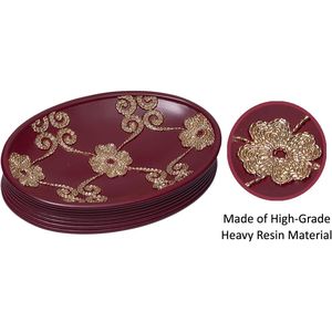 Elegante Set di Accessori da Bagno in 4 Pezzi Rosa Borgogna, Dispenser Classico per Lozione, Bicchiere, Portaspazzolino, Portasapone, Design Moderno - Product Image 2