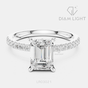แหวนเพชรทรงเหลี่ยมมรกต 1.31 กะรัต รับรองโดย IGI เพชรเพาะเลี้ยง 14K ทองคำขาว สี F+ ความสะอาด VS+ แหวนสัญญา ของขวัญสำหรับผู้หญิง - Product Image 1