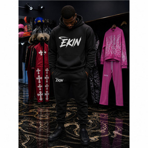 Ensemble de survêtements de sport d'hiver pour hommes, coupe-vent, respirant, séchage rapide, grande taille, avec logo personnalisé - Product Image 3