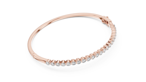 Bracelet en or rose avec diamants de laboratoire pour femme, coupe brillant ronde, bracelet classique certifié IGI, à porter au quotidien - Product Image 4