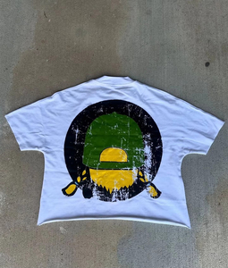 High Quality OEM Oversized Men's <b>White</b> <b>T</b>-<b>Shirt</b> Short Sleeve O-Neck Character Print Street Style Crop Fit Jersey Knitted Cotton - Product Image 6