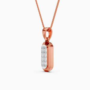 Collier de fiançailles unisexe classique en or plaqué or 18 carats avec pierre centrale naturelle taille poire style vintage pavé - Product Image 4