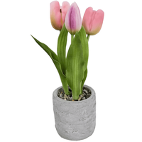 Fleurs de tulipes réalistes avec pot en TPE pour une présentation décorative moderne sur table de réception