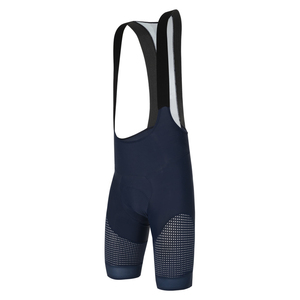Cuissard de cyclisme pour homme bleu marine avec dos en mesh blanc et empiècements latéraux à pois – Vêtement de performance respirant - Product Image 4