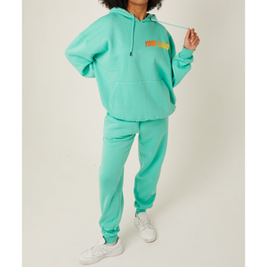 Hot Selling Winter Lace Hip Hop Color Block Zip Hoodie <b>Baggy</b> <b>Jogger</b> Sweatsuit 100% Cotton Breathable Gym Wear Tracksuit - Product Image 4