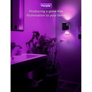 Dimmable LED Purple Night <b>Light</b> Wall <b>Plug</b> with <b>Light</b> Sensor 0-100LM Night <b>Lights</b> Decorative - Product Image 4