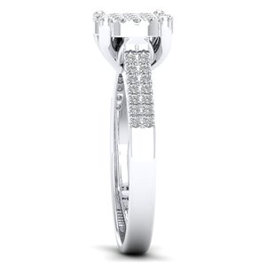 Anillos de Compromiso REYES de Lujo en Plata de Ley 925 con Moissanita Certificada GRA y Chapado en Oro Blanco de 14K, Joyería para Regalo de Boda - Product Image 3