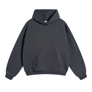 Sudadera con Capucha Extra Grande Unisex, Color Beige Sólido, Felpa, Informal, con Bolsillo Delantero, Corte Regular, 100% Algodón - Product Image 2