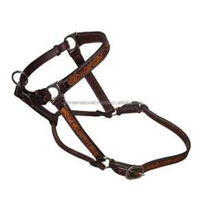 Choix du professionnel noir naturel cuir usiné cheval licou style occidental sculpté à la main double réglable cuir cheval licou - Product Image 2