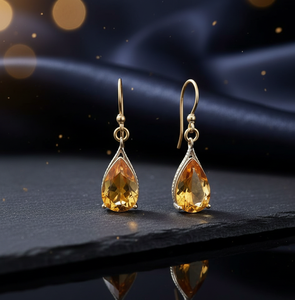 Boucles d'oreilles pendantes longues de 4,5 pouces en argent sterling 925 plaqué or 18 carats, 12 grammes, avec perles hydro-cultivées jaunes, bijoux de créateur audacieux - Product Image 3