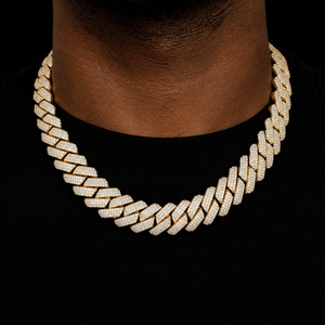 Cadena Hip Hop de Diseño Lujoso y Atractivo, Chapada en Oro de 14K, con Eslabones de Moissanita y Diamantes, Micro Pavé, Diseño Moderno - Product Image 4