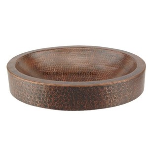 Handcrafted Copper Washbasin for Kitchen Countertop Elegant Sink Design Available at Competitive Price <b>Basins</b> - Product Image 3