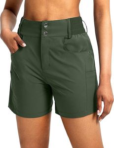 Shorts cargo taille haute personnalisables pour femmes, shorts de randonnée et de golf avec poches, UPF 50+, anti-UV, séchage rapide, légers et extensibles - Product Image 6