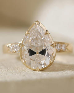 Igi/gia แล็บตัดเพชรวินเทจ14K สีเหลืองแหวนแต่งงาน/งานหมั้นใส่ได้ทั้งชายและหญิงสีขาวทองคุณภาพดีสำหรับงานปาร์ตี้ครบรอบ-คุ้มค่า - Product Image 4