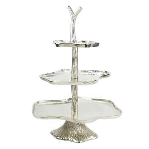 Soporte para Pastel Plateado de Tamaño Pequeño, Hecho de Aluminio, Elegante para Fiestas en Hoteles, Decoración de Mesa, Uso en Servicio de Comida - Product Image 5