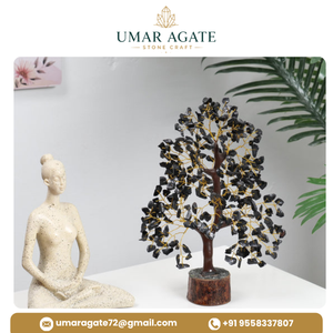 Arbre en cristal de tourmaline noire naturelle fait main, 700 copeaux, pierres précieuses de qualité supérieure, arbre à argent Feng Shui, décoration, cadeau - Product Image 2