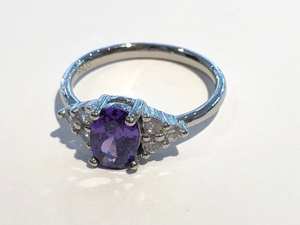 Anillo de compromiso, promesa, boda o aniversario Grace Amethyst de plata de ley, piedra de nacimiento de febrero, regalo para mujer - Product Image 6