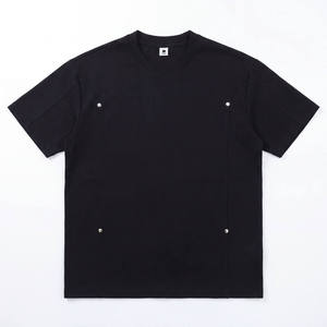 T-shirt décontracté pour homme 100% coton, tissu tricoté, design brodé, motif uni - Product Image 2