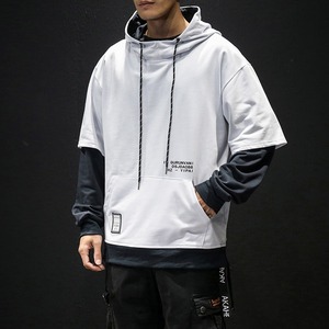 Sweat à capuche décontracté tendance pour homme, collection Printemps-Automne 2025, nouveau style, patchwork contrastant avec col à capuche - Product Image 6