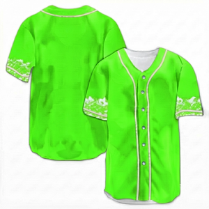 Maillot de baseball vert néon personnalisé, respirant, 100 % polyester, en maille, tie-dye, col en V, pour l'été, vente en gros, tenue d'équipe sportive - Product Image 1