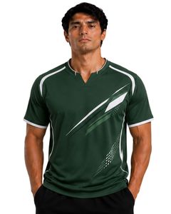 Camiseta Deportiva de Manga Corta para Hombre, Color Verde Bosque, de Secado Rápido, Transpirable, para Gimnasio, Entrenamiento, Ejercicio, Personalizable - Product Image 1