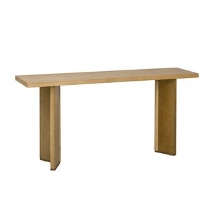 Mesa Consola U_STYLE con Chapa de Pino y Patas Geométricas Elegantes para Sala de Estar, Estudio o Comedor - Product Image 4