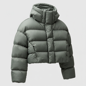 Kapuzen-Steppjacke Unisex Kurz Baumwollgefüllt Winddicht Reißverschluss Patchwork Buchstaben-Design Vorne Einfarbig Lässig - Product Image 4
