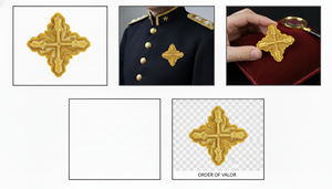 Golden Embroidered Cross Patch <b>Sew</b>-On Badge Classical Style Fabric Applique for Garment - Product Image 5