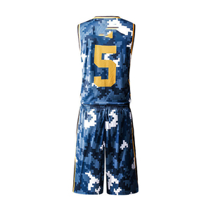 Ensemble de maillots de basket-ball sublimés personnalisés, blanc et jaune, col en V, sans manches, uniforme à séchage rapide, pour hommes adultes, toutes saisons - Product Image 6