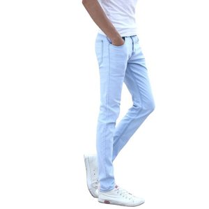 Pantalon en jean en gros directement de l'usine, OEM personnalisé, jean skinny de haute qualité avec applications pour hommes, pantalon slim en denim - Product Image 3