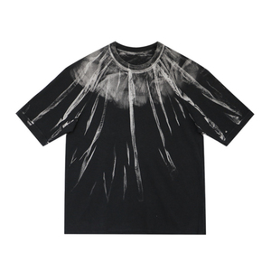 T-shirt surdimensionné en coton 100% 280GSM avec motif graphique personnalisé DTG / T-shirt vintage délavé à l'acide - Product Image 4