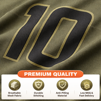 Maillot de football américain personnalisé respirant et anti-humidité, grande taille, 100 % polyester, col en V, broderie par sublimation OEM